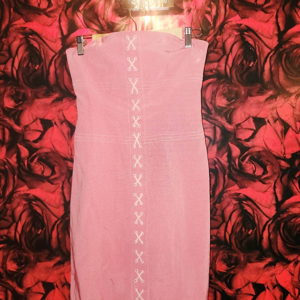 Maria Bianca Nero Corset Lace-up Pink Dress